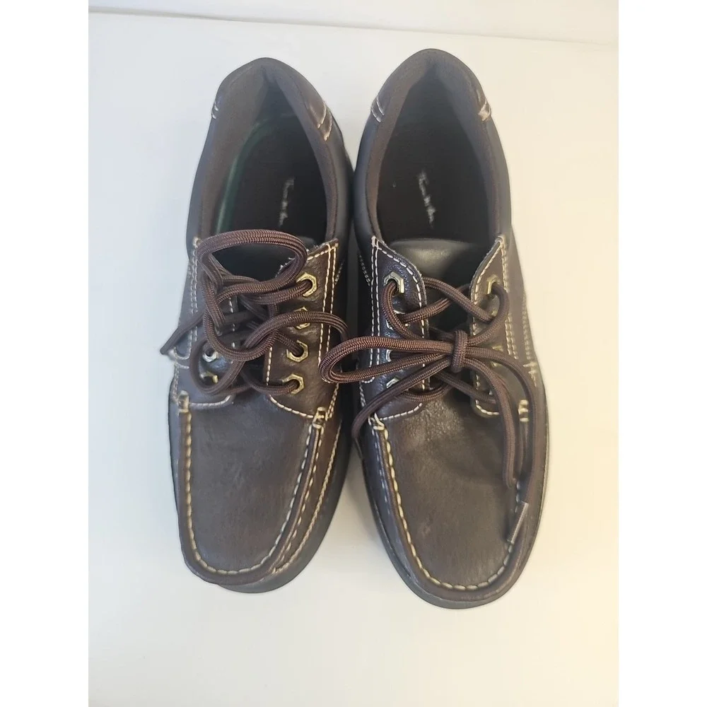 Thom‎ McAn Koltrain Shoes Mens Size 9M Brown Faux Leather Moc Toe Mens Comfort
